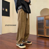 Men Sweatpants Vintage Corduroy Casual Men's Wide-Leg Pants