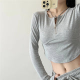 Women T-shirt Skinny Short Sports Top Long Sleeve Yoga Wear Women