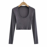 Women T-Shirt Slimming Long-Sleeved Bottoming Shirt Women's Slimming Top
