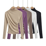 Women T-Shirt Bottoming Shirt T-shirt Slim Long Sleeve Top Women