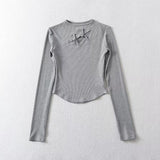 Women T-Shirt Long-Sleeved T-shirt Bottoming Shirt Short Top