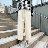 Men Sweatpants Summer Men's Loose Straight Retro Ins
