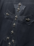 CHH Chrome Hearts T Shirts Letter Embroidered Leather Patchwork Short Sleeve T-shirt