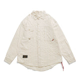Men Long Sleeved T Shirt Striped Long Sleeve Lapel Shirt Men's Spring and Autumn High Street Casual Shirt Outer Wear