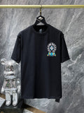 CHH Chrome Hearts T Shirts Classic Big Horseshoe Colored Cross Sanskrit Short Sleeve