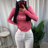 Women Long Sleeve Shirt Crew Neck