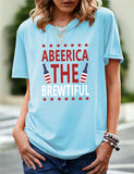 Women's Independence Day T Shirt Pattern Printed Short-Sleeved T-shirt