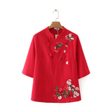 Women T-Shirt Spring/Summer Chinese Knot Button Top