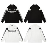 Men Long Sleeve Shirt Preppy Style Polo Lapel Long Sleeve T-shirt Men and Women Hiphop Retro