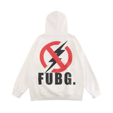 Men Hoodie Lightning Ban Pattern Hooded Sweater Men