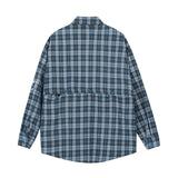 Women Long Sleeve Shirt Women's Plaid Long Sleeve Shirt Autumn Embroidery Short Shirt Coat