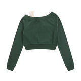 Women Hoodie Short Sweater Women's Fall Pure Cotton Long Sleeve