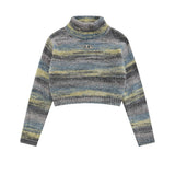 Women Sweater Autumn Leisure Contrast Color Long Sleeves Knitwear