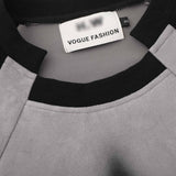 Men Hoodie Raglan Sleeve Crew Neck Pullover Sweatshirt Stitching Five-Pointed Star Printed Spring and Autumn Loose Top