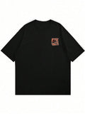 Men Skull Head And Letter Print Short Sleeve