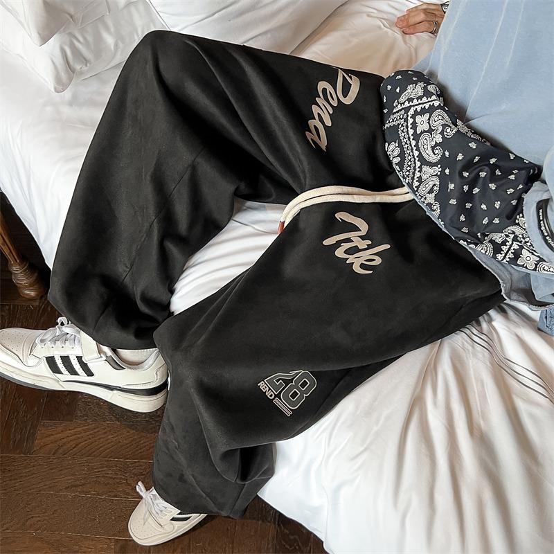 Men Sweatpants Casual Pants Men's Autumn Wide Leg Pants Loose