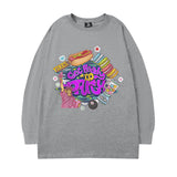 Men Long Sleeve Shirt Letter Printed Long Sleeve T-shirt Men Loose round Neck Autumn Sweater Men