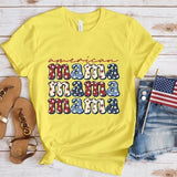 Women's Independence Day T Shirt round Neck Short Sleeve T-shirt Women's Top
