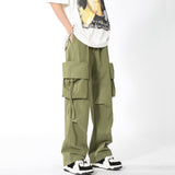 Men Sweatpants Retro High Street Fashion Brand Loose Wide Leg Straight Casual Pants