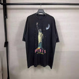 Men T-shirts Washed and old short-sleeved T-shirts Loose and casual