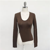Women Long Sleeve Shirt Bottoming Shirt Tight Top Autumn and Winter