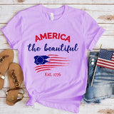 Women's Independence Day T Shirt round Neck Short Sleeve T-shirt Women's Top