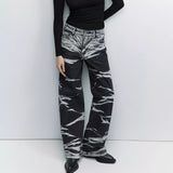 Women Jeans Spring and Autumn Women's Fashion Baggy Straight Trousers