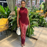 Women Dresses Dress Sleeveless Printed Skirt Pullover Skirt for Women