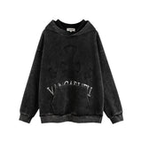 Men Hoodie Worn Looking Washed-out Hooded Sweater Men's Spring and Autumn Loose