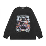 Men Long Sleeve Shirt Long Sleeve T-shirt Men and Women Street Trendy Brand Distressed Bottoming Top