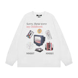 Men Long Sleeve Shirt Mechanical Style Casual Long Sleeve T-shirt Men's and Women's Retro Bottoming Top