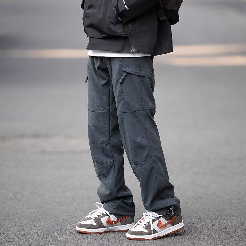 Men Sweatpants Functional Outdoor Men Spring Baggy Straight Trousers