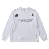 Men Hoodie Dark Letters Printed Crew Neck Sweatshirt
