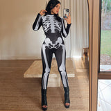 Women Jumpsuit Halloween Cosplay Fashion Printed Jumpsuit