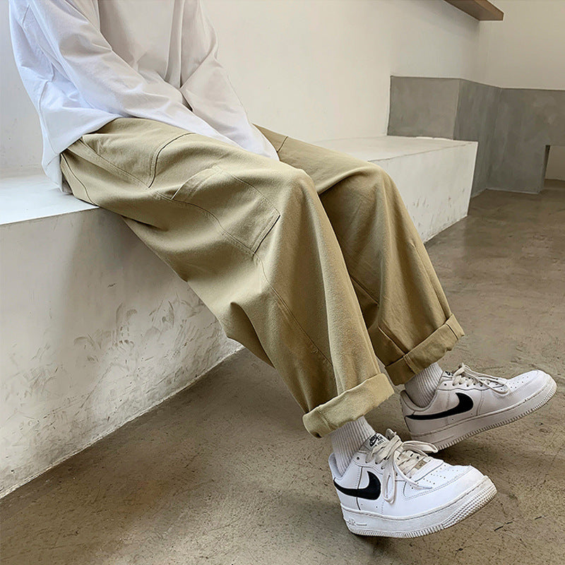Men Sweatpants Men's Casual Pants Ins Trendy Wide-Leg Knickerbockers