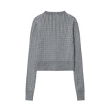 Women Sweater Short Knitted Women's Cardigan Autumn Long Sleeve Sweater