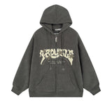 Men Hoodie Hooded Cardigan Sweater Men's Spring and Autumn Letter Towel