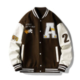 Varsity Jacket Vintage Stitching Men's Jacket Baseball Uniform Trendy Men's Autumn Couple Coat