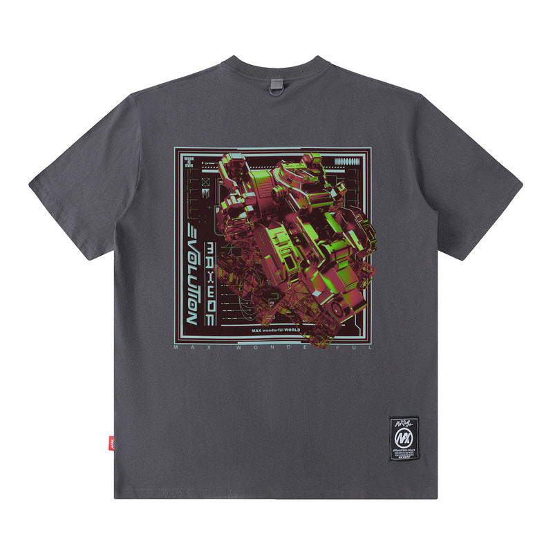 Men T Shirt Printed Short-Sleeved T-shirt Boys Casual Loose Summer