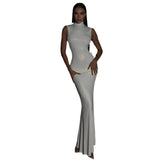 Women's Desses Sleeveless Dress Solid Color Long Dress for Women Summer
