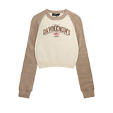 Women Sweater Splicing Knitwear Loose-Fitting Women's Autumn Crew Neck Sweater