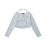 Women Long Sleeve T-shirt Polo Collar Short-Sleeved T-shirt Women's Autumn Ins