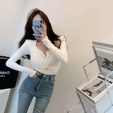 Women's Long Sleeve Shirt Spring Long Sleeve Half-Open Collar Bottoming Shirt