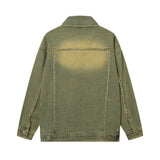 Men Denim Jacket Washed Distressed Denim Jacket Men's Spring and Autumn Casual Jacket Coat