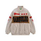 Men Cotton Padded Jacket Coat Embroidered Quilted Baseball Uniform Jacket Men's Autumn and Winter Loose Casual Cotton-Padded Jacket