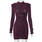 Woman Dresses Women's Spring Leisure round Neck Long Sleeve Pullover Short Dress