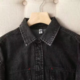 Women T-Shirt Loose Mid-Length Boyfriend Style Denim Shirt for Women