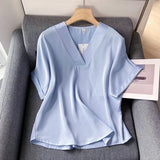 Women T-Shirt Summer Women's Clothing V-neck Shirt