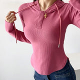 Women T-Shirt Hooded Long-Sleeved T-shirt Female Spring Undershirt