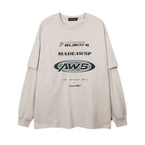 Men Long Sleeve Shirt Retro Long Sleeve T-shirt Men and Women College Style Retro Sports